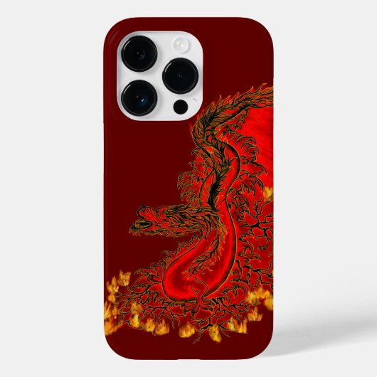 中国ドラゴンレッドと金ゴールドデザイン Case-Mate iPhoneケース (裏面)