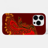 中国ドラゴンレッドと金ゴールドデザイン Case-Mate iPhoneケース (裏面 (横))