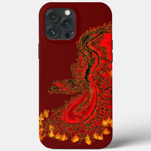 中国ドラゴンレッドと金ゴールドデザイン Case-Mate iPhoneケース (裏面)