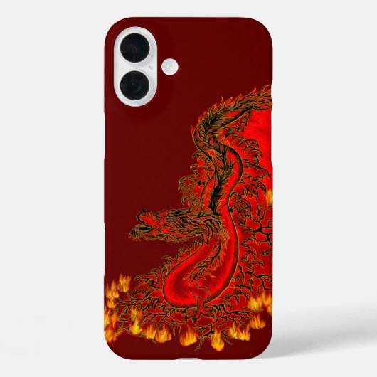 中国ドラゴンレッドと金ゴールドデザイン Case-Mate iPhoneケース (裏面)