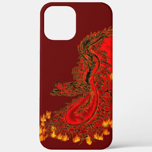 中国ドラゴンレッドと金ゴールドデザイン Case-Mate iPhoneケース (裏面)