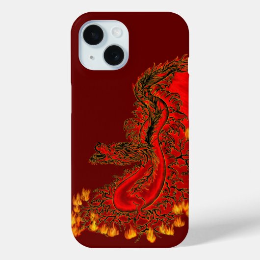中国ドラゴンレッドと金ゴールドデザイン Case-Mate iPhoneケース (裏面)