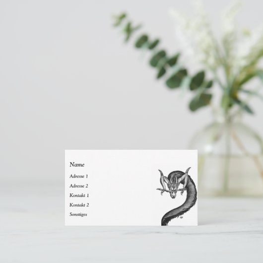 中国ドラゴン入れタトゥースタイルの名刺 名刺 (スタンド正面)