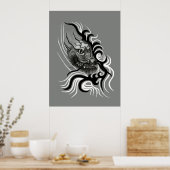 中国ドラゴン入れ入れスタイル ポスター (キッチン)