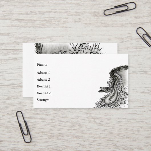 中国ドラゴン入れ入れスタイル 名刺 (正面/裏面インサイチュ)