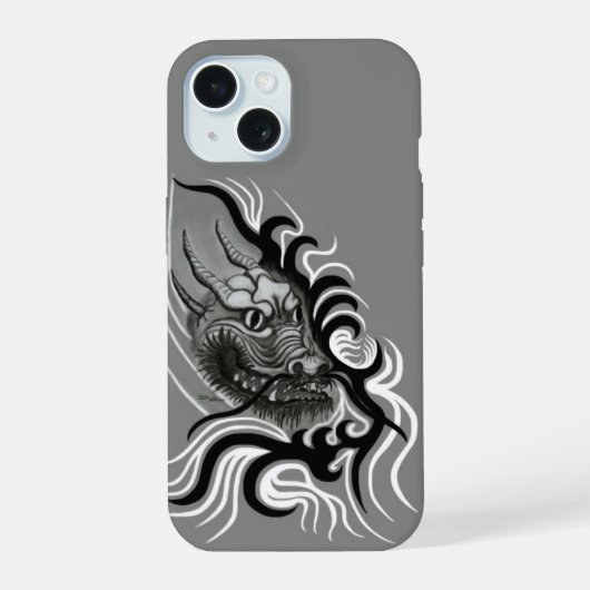 中国ドラゴン入れ入れスタイル iPhone 15ケース (裏面)