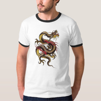中国ドラゴン黒い Tシャツ