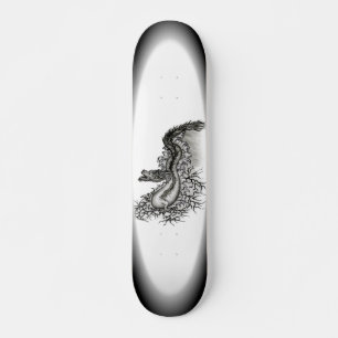 中国ドラゴン、黒と白のデザインでTattoostyl スケートボード