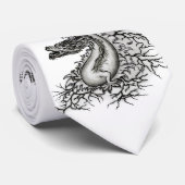 中国ドラゴン、黒と白のデザインでTattoostyl ネクタイ (ロール)