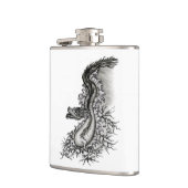 中国ドラゴン、黒と白のデザインでTattoostyl フラスク (左)