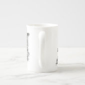 中国ドラゴン、黒と白のデザインでTattoostyl ボーンチャイナマグカップ (裏面)