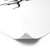 中国ドラゴン、黒と白のデザインでTattoostyl ポスター (角)