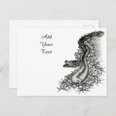 中国ドラゴン、黒と白のデザインでTattoostyl ポストカード (正面/裏面)