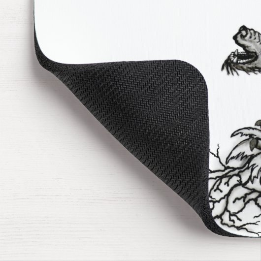 中国ドラゴン、黒と白のデザインでTattoostyl マウスパッド (コーナー)