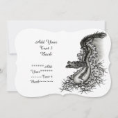 中国ドラゴン、黒と白のデザインでTattoostyl 招待状 (裏面)