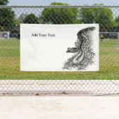 中国ドラゴン、黒と白のデザインでTattoostyl 横断幕 (インサイチュ)