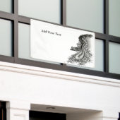 中国ドラゴン、黒と白のデザインでTattoostyl 横断幕 (ビルの外側)