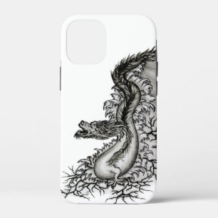 中国ドラゴン、黒と白のデザインでTattoostyl iPhone 12 Mini ケース