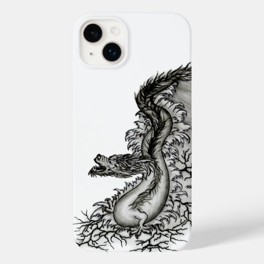 中国ドラゴン、黒と白のデザインでTattoostyl Case-Mate iPhoneケース (裏面)