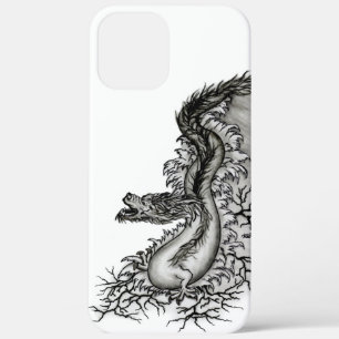 中国ドラゴン、黒と白のデザインでTattoostyl iPhone 12 Pro Max ケース