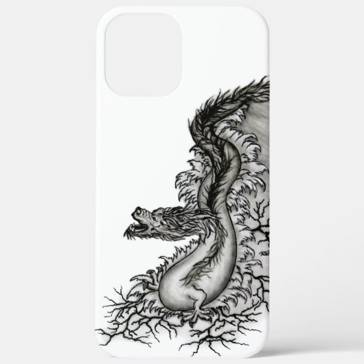 中国ドラゴン、黒と白のデザインでTattoostyl Case-Mate iPhoneケース (裏面)