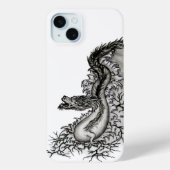 中国ドラゴン、黒と白のデザインでTattoostyl Case-Mate iPhoneケース (裏面)