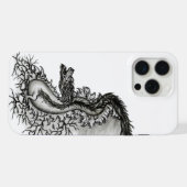 中国ドラゴン、黒と白のデザインでTattoostyl iPhoneケース (裏面横)