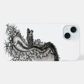 中国ドラゴン、黒と白のデザインでTattoostyl iPhoneケース (裏面横)