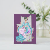 中国バラ&パール ポストカード (スタンド正面)