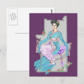 中国バラ&パール ポストカード (正面/裏面)