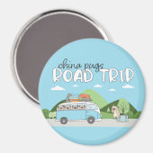 中国パグスロードトリップ マグネット (正面/裏面)