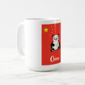 中国パンダの旅行ポスター コーヒーマグカップ (正面左)
