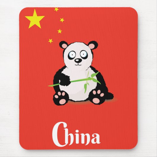 中国パンダの旅行ポスター マウスパッド (正面)