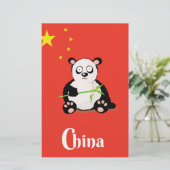 中国パンダの旅行ポスター 便箋 (スタンド正面)
