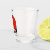 中国フラグのエンブレム動揺してヴィンテージ ショットグラス (右)