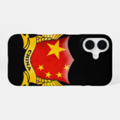 中国フラグのエンブレム iPhone 16ケース (裏面横)