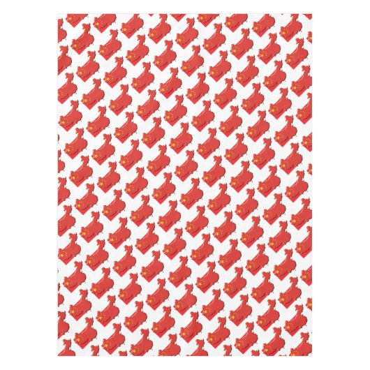 中国フラグスタイリッシュマップ愛国幾何学 テーブルクロス (正面)