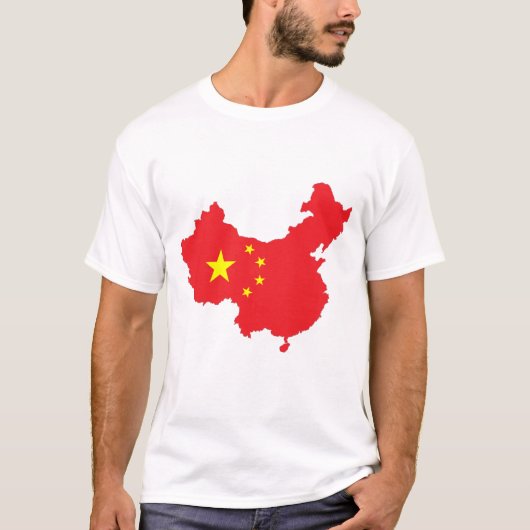 中国フラグ（マップ） Tシャツ (正面)