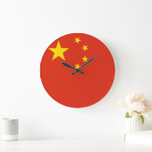 中国フラグ ラージ壁時計 (ホーム)