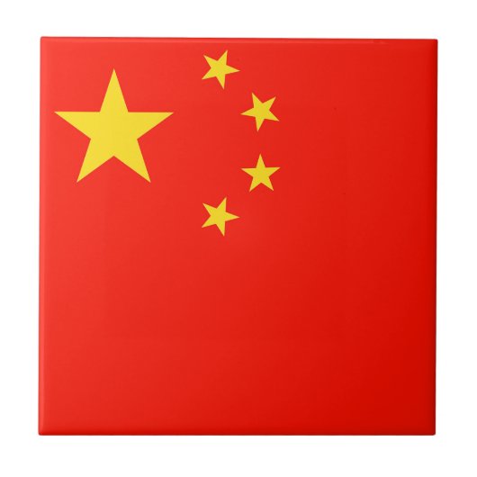 中国フラグ – 高品質 タイル (正面)
