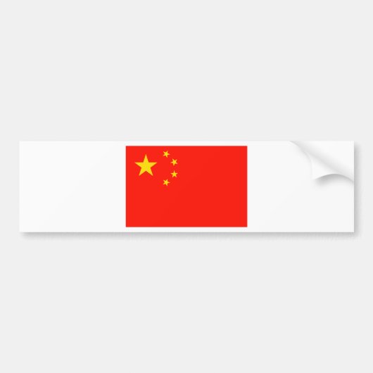 中国フラグ – 高品質 バンパーステッカー (正面)