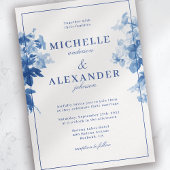 中国ブルーウォーター色のフローラ結婚ズ 招待状