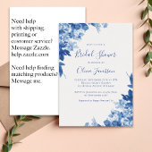 中国ブルーフローラブライダルシャワー 招待状