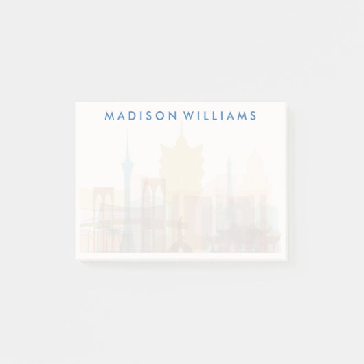 中国マカオ|シティスカイライン ポストイット (正面)