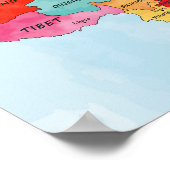 中国マップの水彩画 ポスター (角)