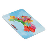 中国マップの水彩画 マグネット (右側)