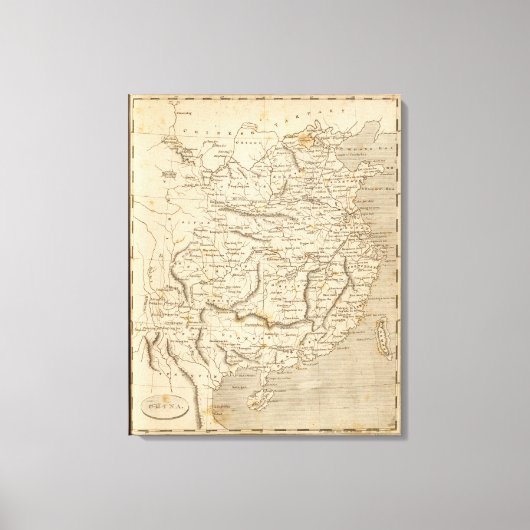 中国マップ(Arrowsmith) キャンバスプリント (正面)