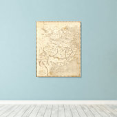 中国マップ(Arrowsmith) キャンバスプリント (インサイチュ (ウッドフロア))