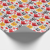 中国ラッキー・キャット、ドラゴン、パンダ ラッピングペーパー (角)