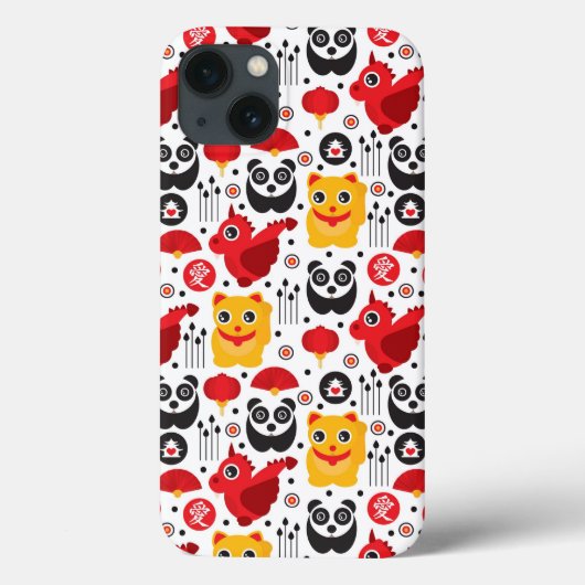 中国ラッキー・キャット、ドラゴン、パンダ Case-Mate iPhoneケース (裏面)